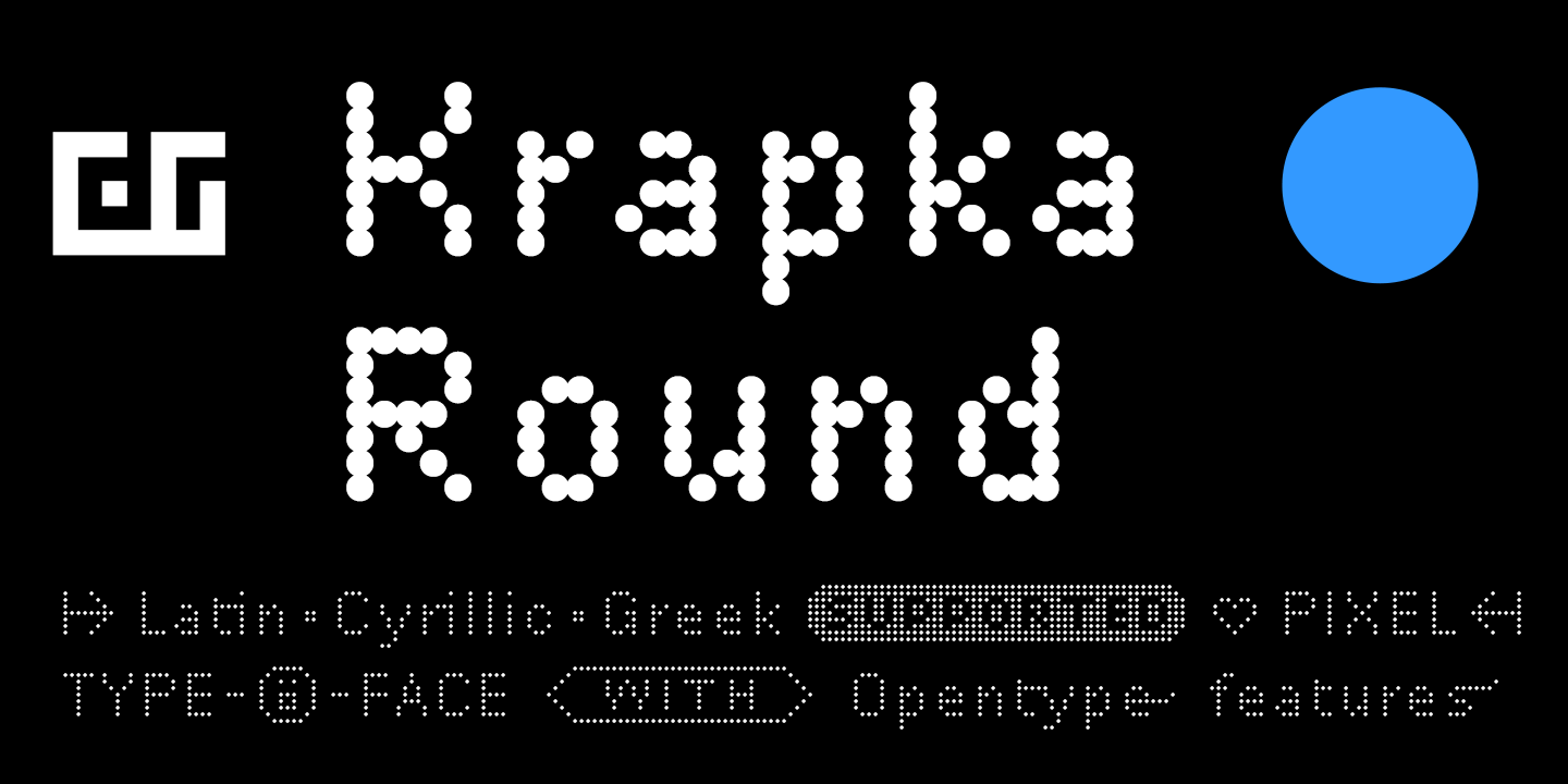 Пример шрифта DR Krapka Round